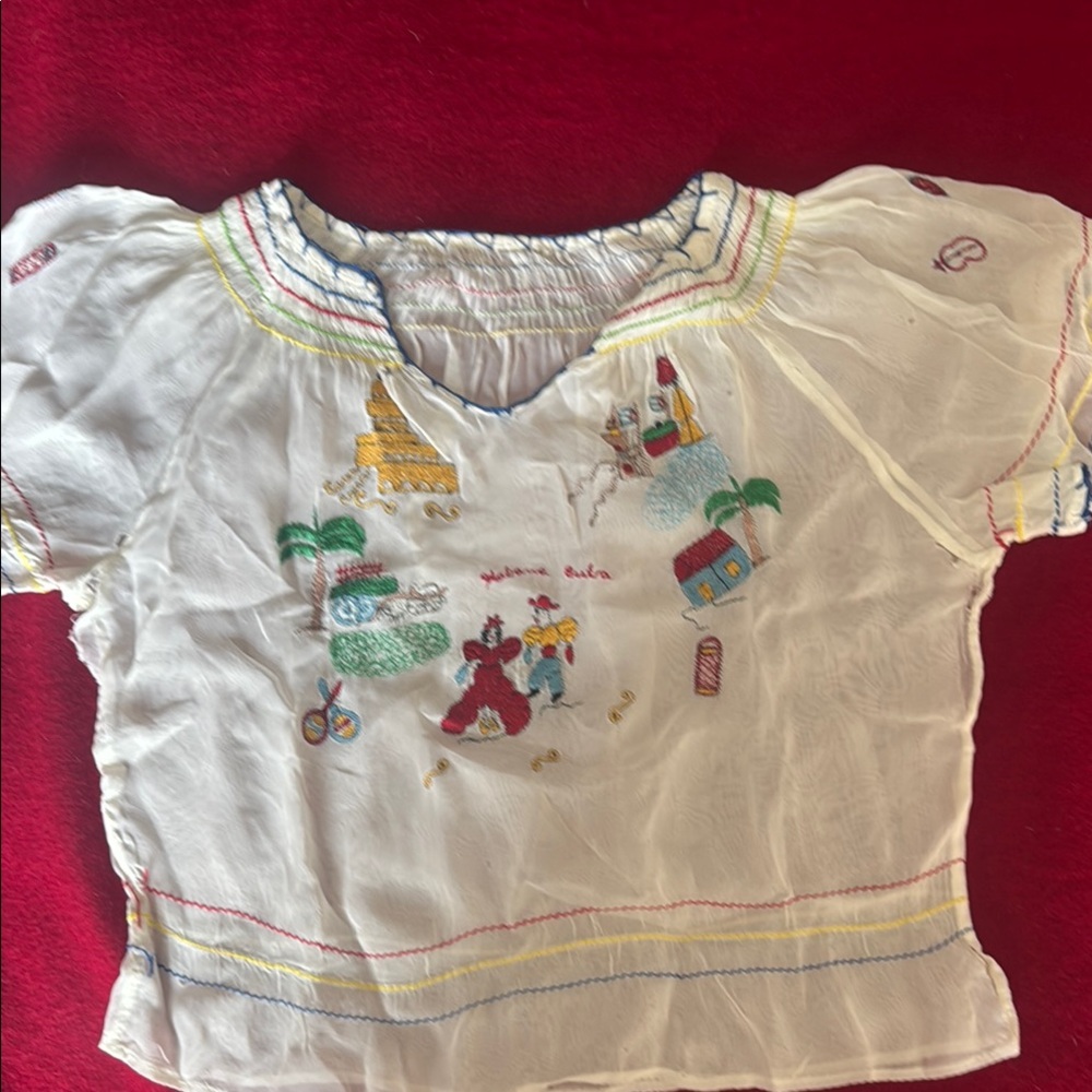 Embroidered Kids Top - White